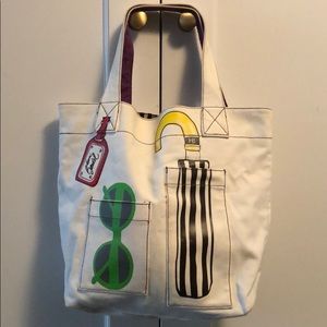Henri Bendel canvas beach tote
